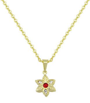 Gargantilha folheada a ouro c/ pingente em forma de flor